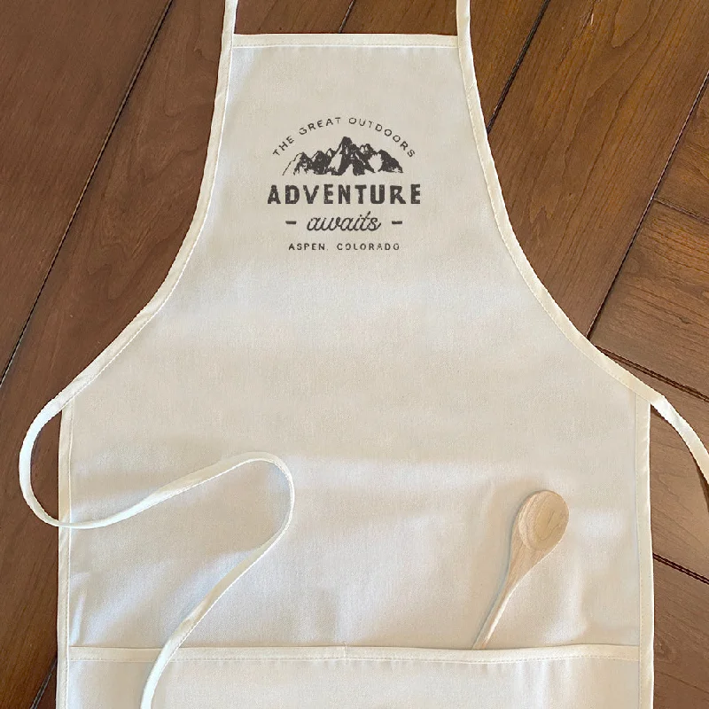 Adventure Awaits w/ City, State - Women's Apron