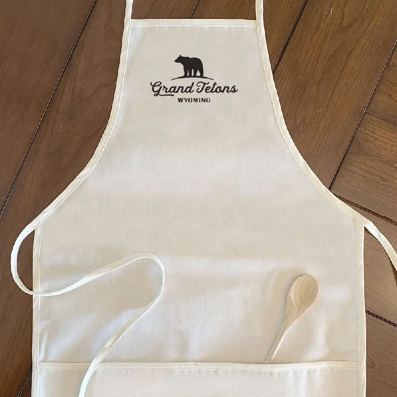 Bear Silhouette w/ City, State - Women's Apron