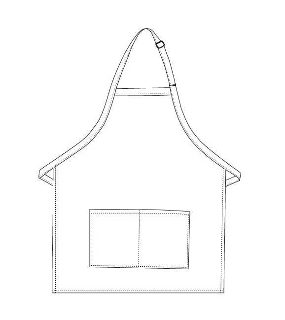 BIB APRON W/ CENTER DIVIDED POCKET