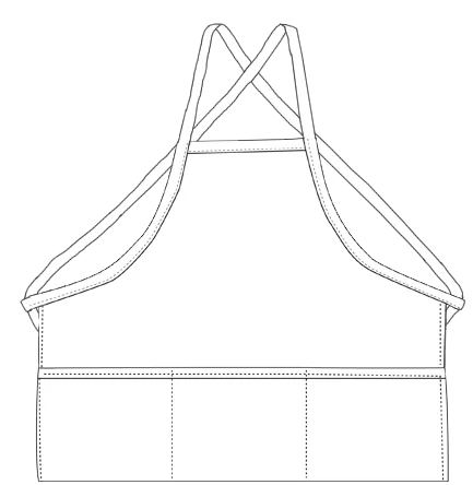 CRISS CROSS THREE POCKET BIB APRON