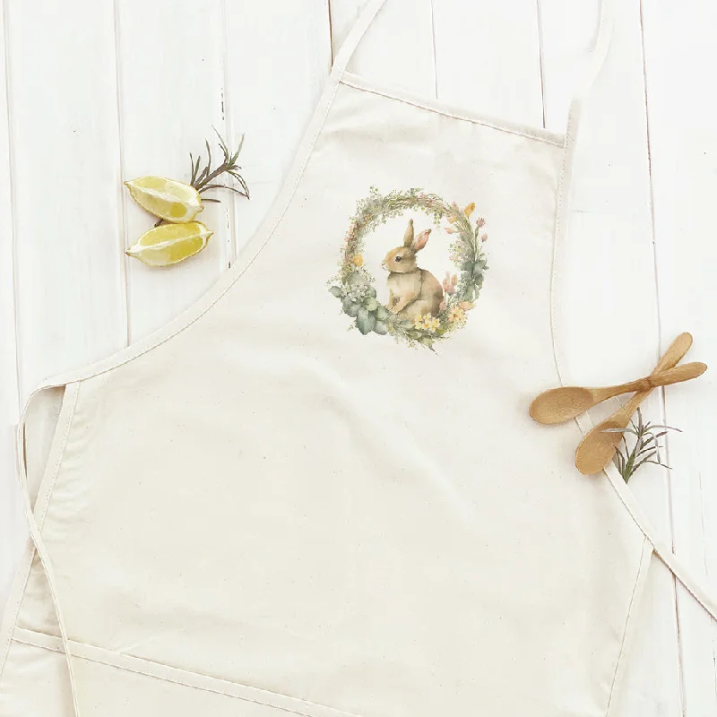 Muted Bunny Wreath - Women's Apron