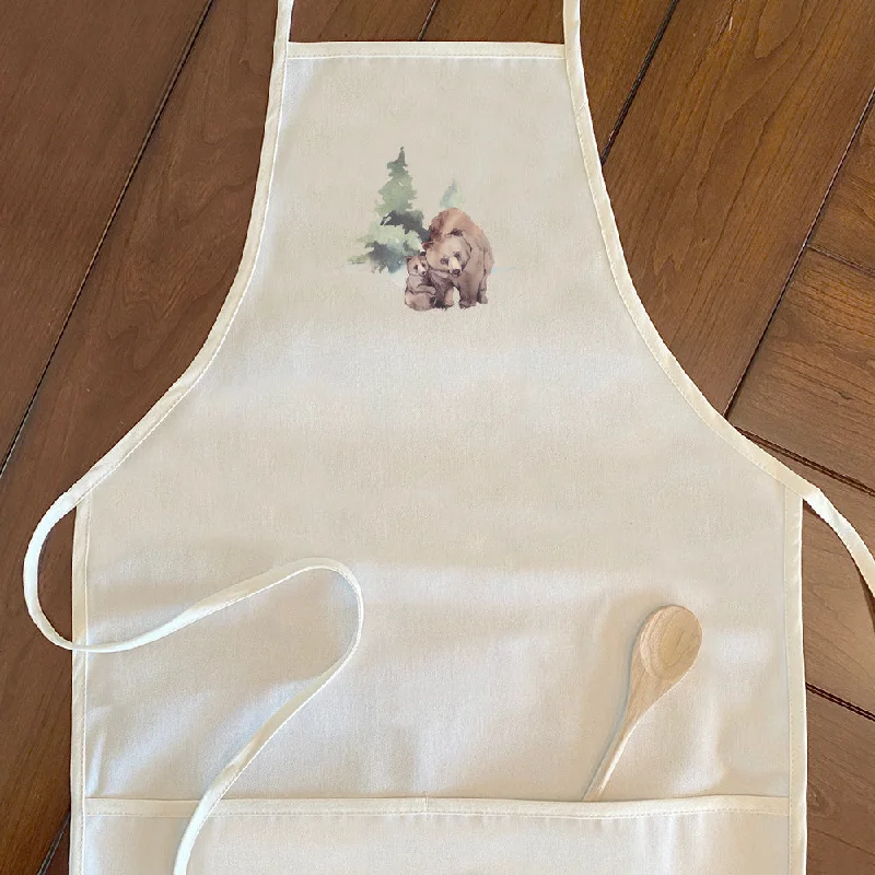 Watercolor Bear Scene - Women's Apron