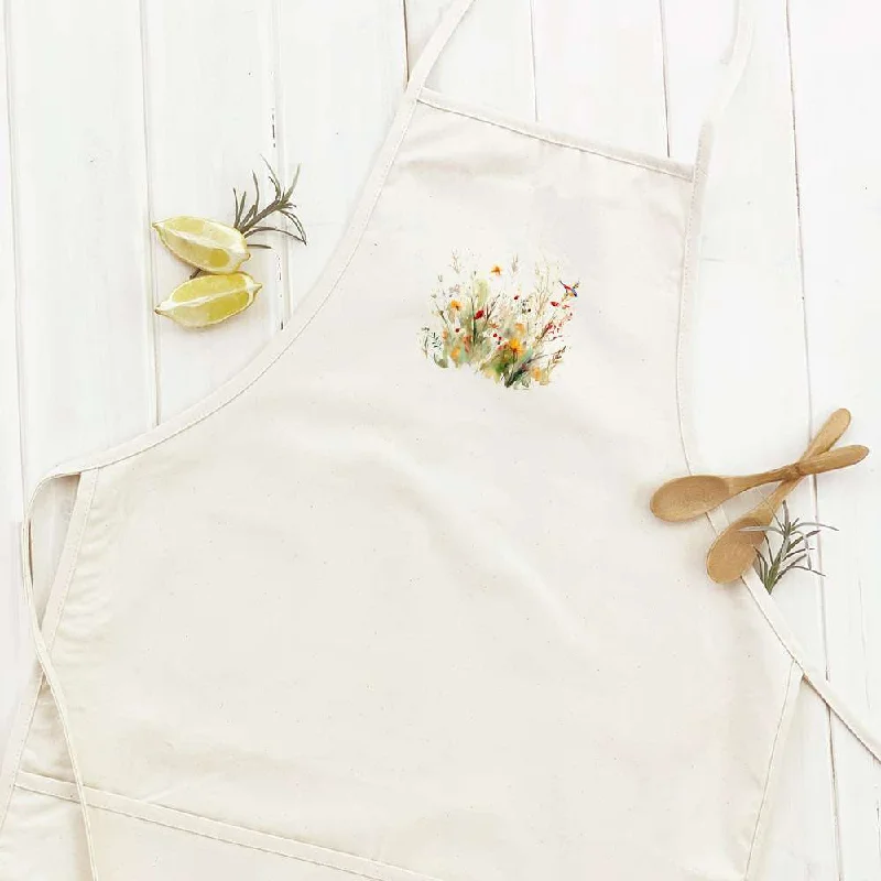 Watercolor Bird and Wildflowers - Women's Apron