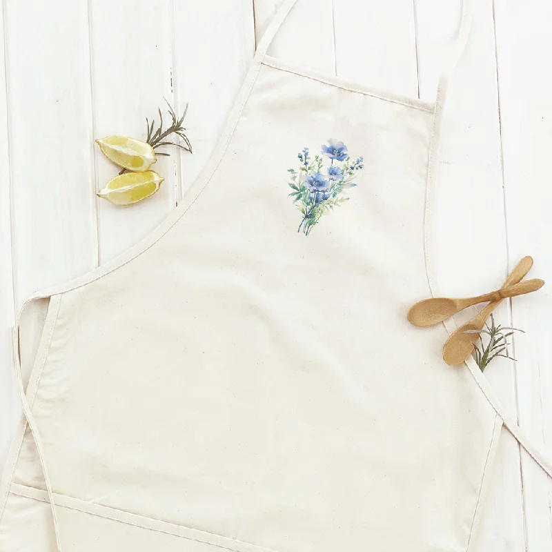 Watercolor Indigo Bouquet - Women's Apron