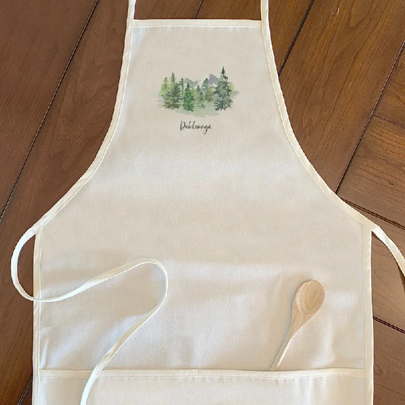 Watercolor Mountain Scene, Custom - Women's Apron