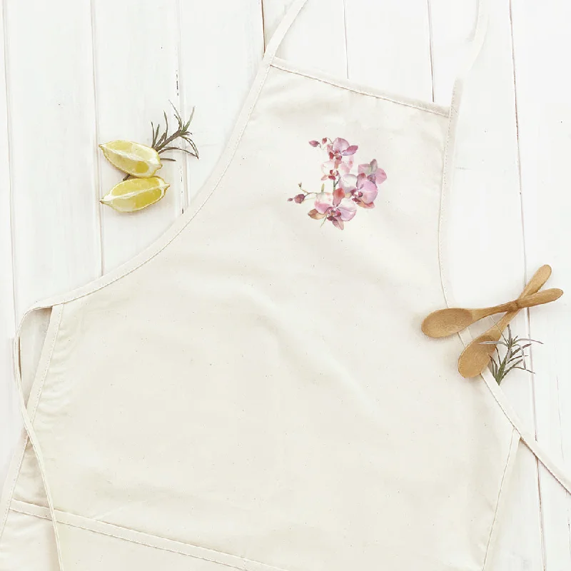 Watercolor Orchid Blooms - Women's Apron