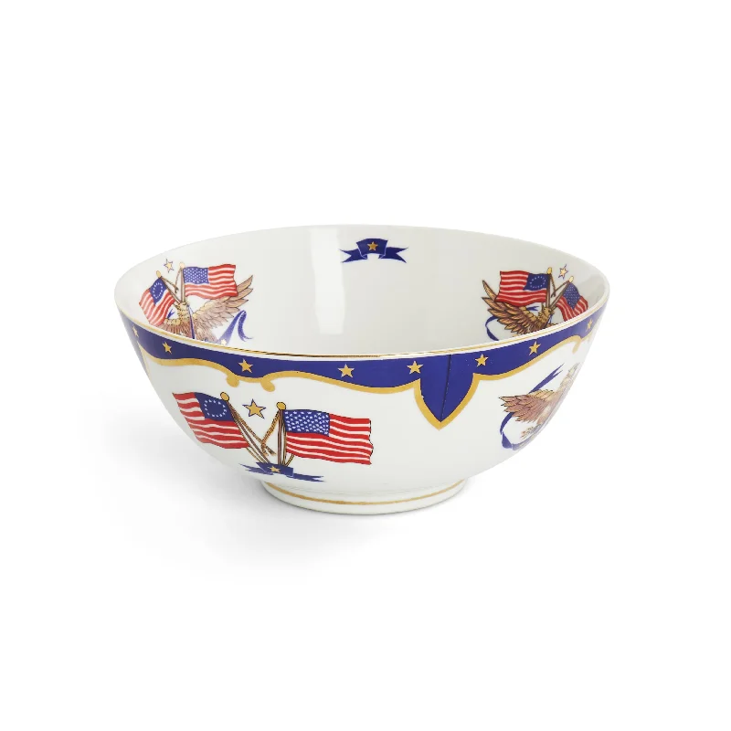 American Flag and Eagle Patriotic Bowl