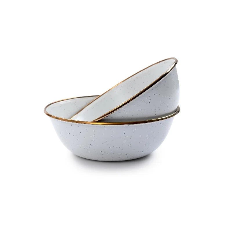 Enamel Bowl Set Eggshell Indoor/Outdoor