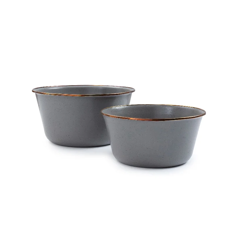 Enamel Mixing Bowl Set Slate Gray Indoor/Outdoor