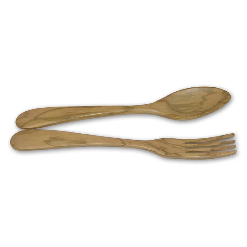 Berard Handcrafted Olive Wood 2 Piece Salad Serving Set, 12 Inch