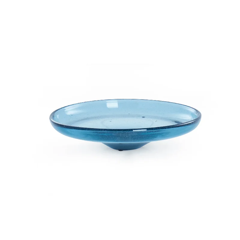 Blue Glass Serving Bowl