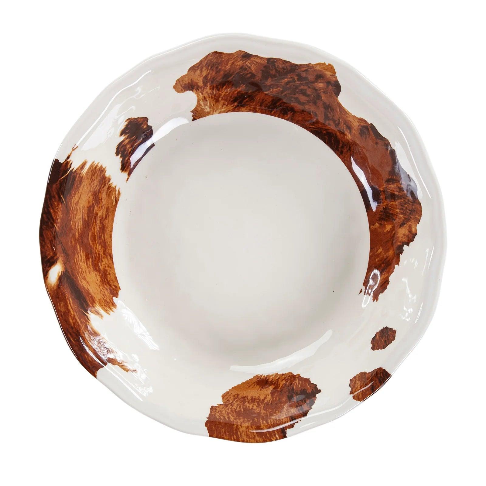 Cowhide Print Melamine Serving Bowl