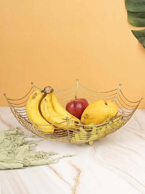 Decorative Kitchen Counter Metal Spider Web Basket / Bowl