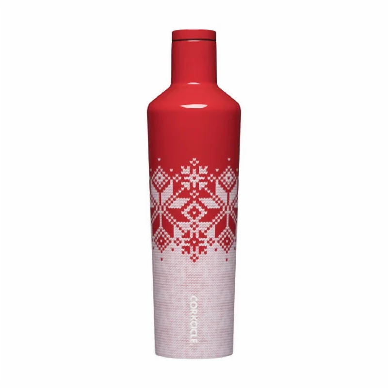 Fairisle 25Oz Canteen Water Bottle In Red