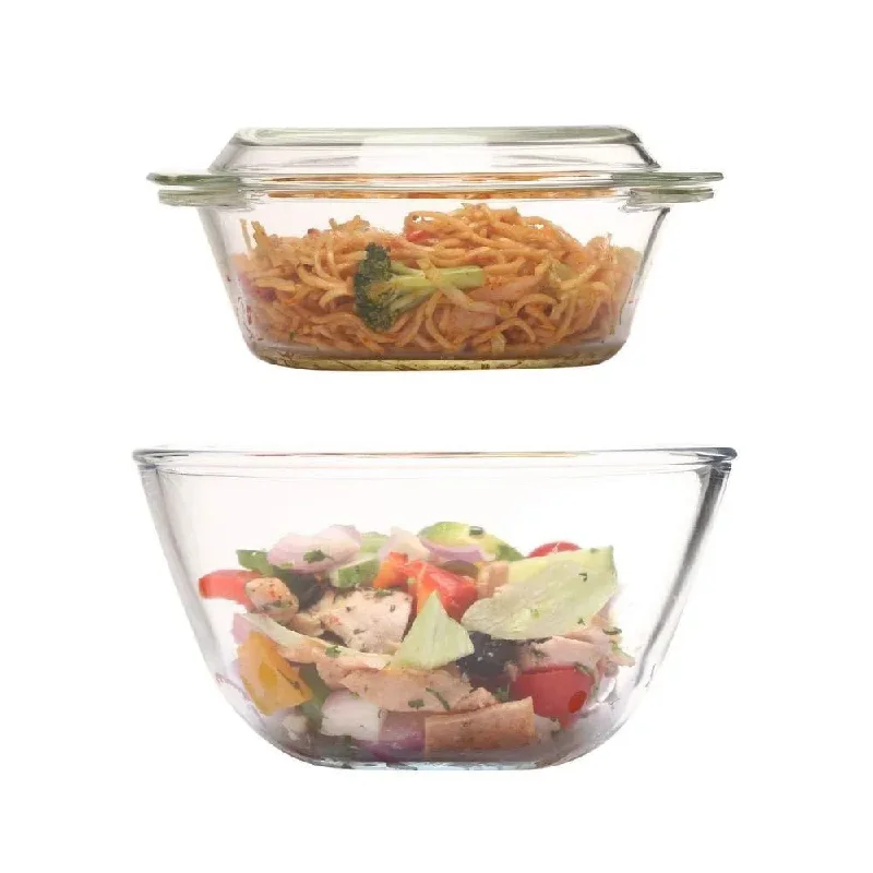 Microwave Safe Mixing Bowl & Dish Combo | Set of 2 in Mixed Sizes