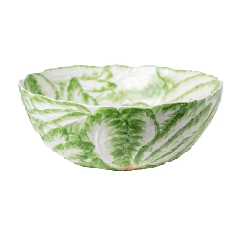 Large Green Ceramic Radish Serving Bowl