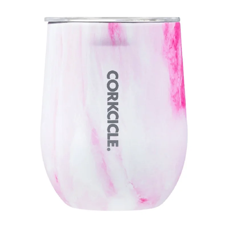 Marble 12Oz Stemless Cup In Pink