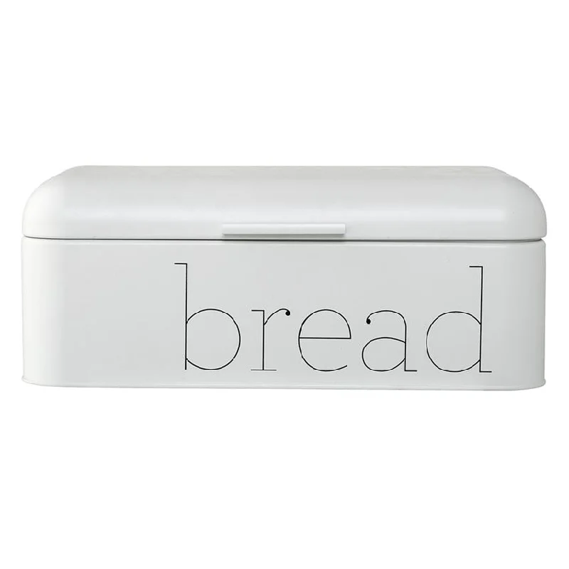 Metal Bread Bin in White