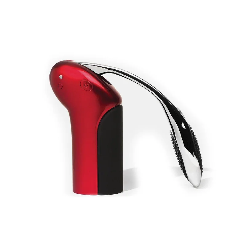 Metrokane Original Vertical Lever Corkscrew with Foil Cutter & Extra Spiral, Red