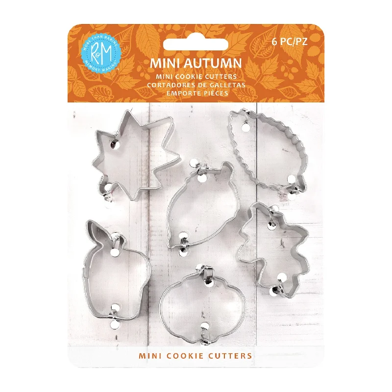 R&M International 6 Piece Mini Leaf Cookie Cutter Set