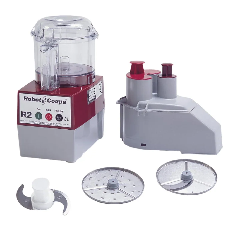 Robot Coupe R2CLRDICE 3 Qt Combination Food Processor, Continuous Feed & 4 Discs, Clear Bowl, One Speed, 2 HP