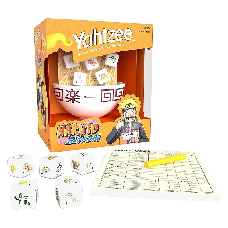 USAOPOLY YAHTZEE: Naruto Shippuden | Collectible Ramen Bowl Dice Cup | Clas