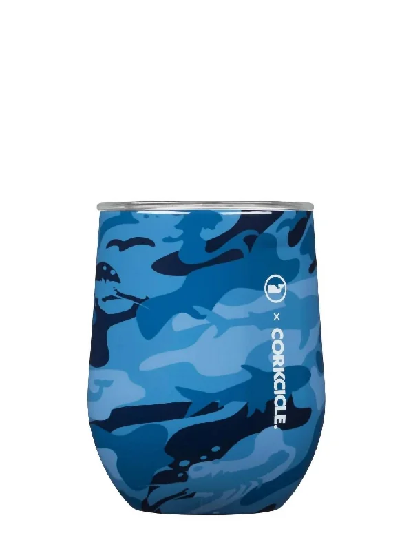 Vineyard Vines 12Oz Stemless Cup In Blue Camo