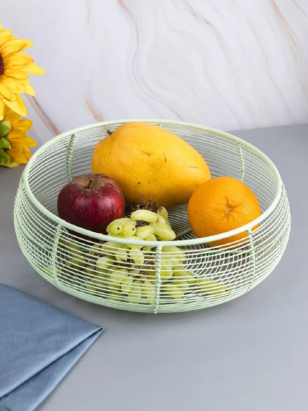 Market99 Metal Wire Countertop Fruit Bowl, Basket Holder Stand, For Home & Kitchen, Green Colour, Iron