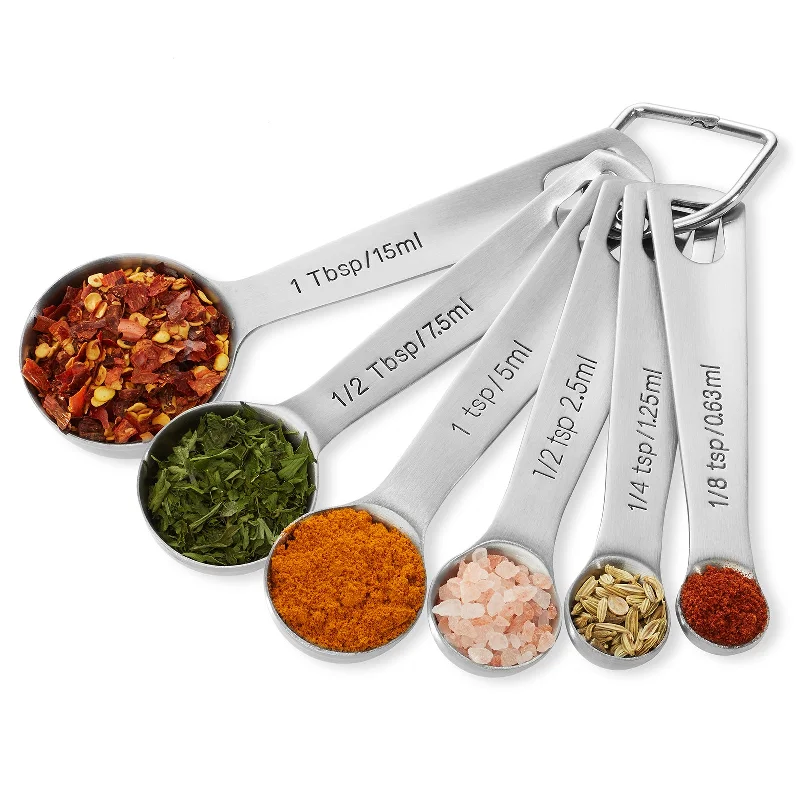 6-Pack, Stainless Steel Measuring Spoons by Last Confection