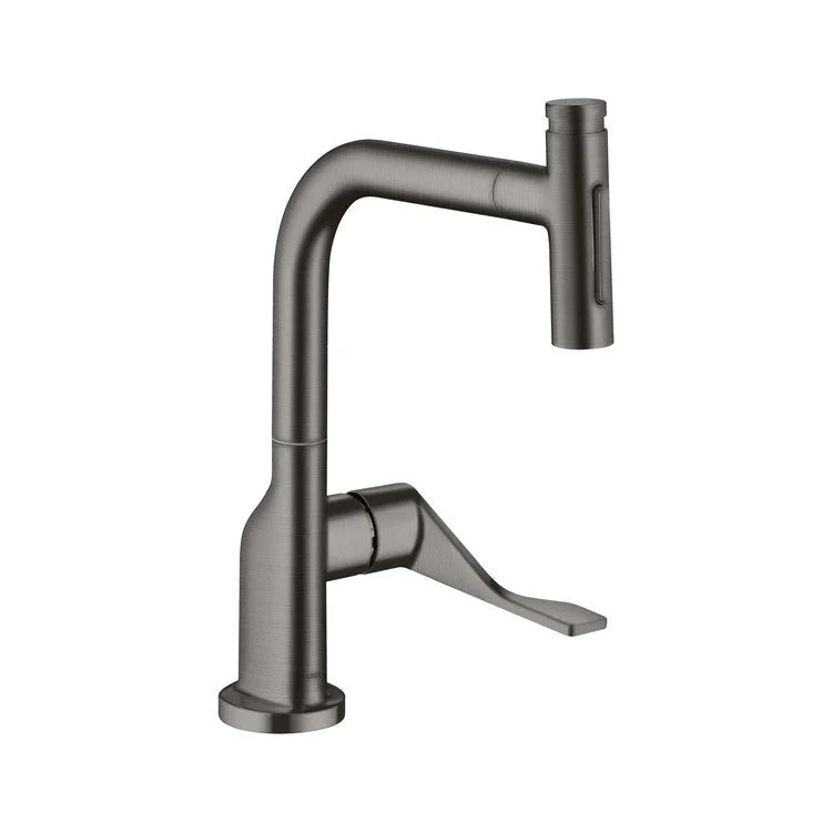 Kitchen Faucet Citterio Select On/Off Push Button sBox 1 Lever ADA Brushed Black Chrome 150 Degree Swivel 1 Hole Brass 1.75 Gallons per Minute