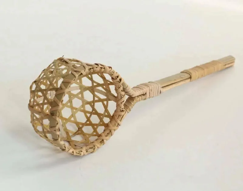 Bamboo Ladle Spoon Handwoven Handmade Strainer Ladle Spoon Cooking Spoon