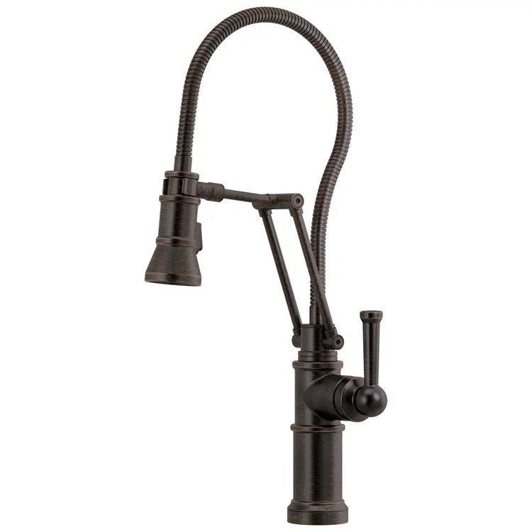 Kitchen Faucet Artesso with Finished Hose 1 Lever ADA Venetian Bronze Pull Down 2 Function Handspray 1.8 Gallons per Minute