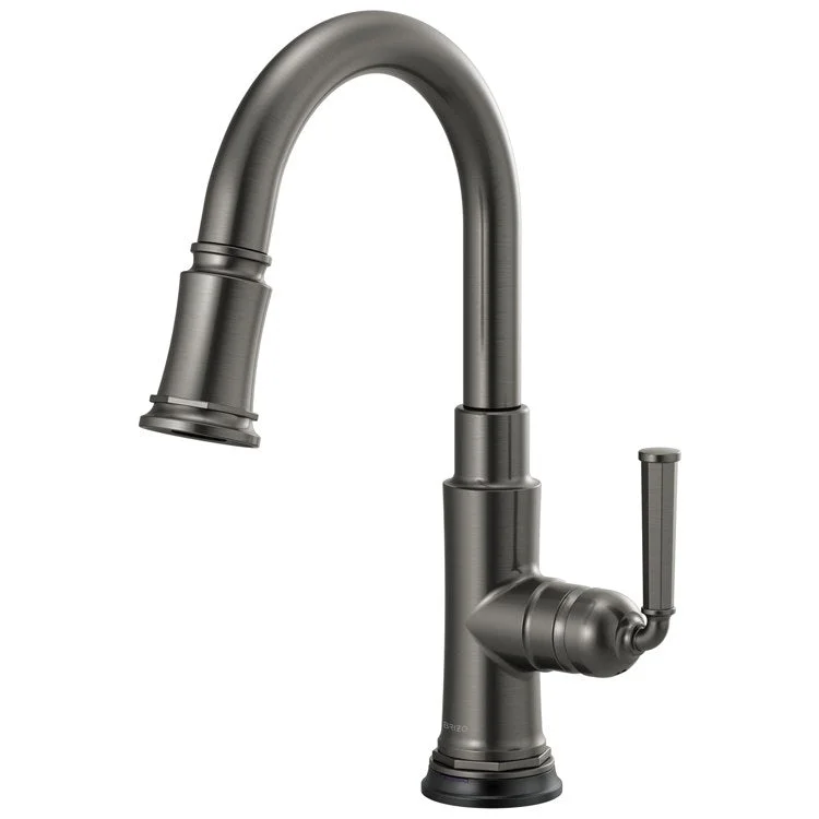 Prep Faucet Rook SmartTouch Technology 1 Lever ADA Brilliance Luxe Steel Pull Down 2 Function Wand Aerated Stream/Spray 360 Degree Swivel