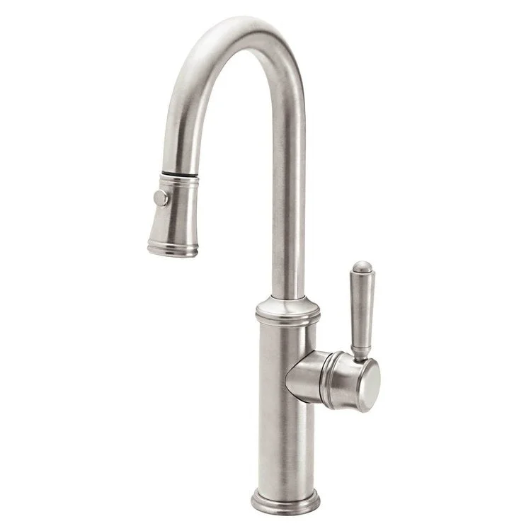 Bar Faucet Davoli Prep 1 33 Series Lever ADA Polished Nickel Pull-Down 1.8 Gallons per Minute