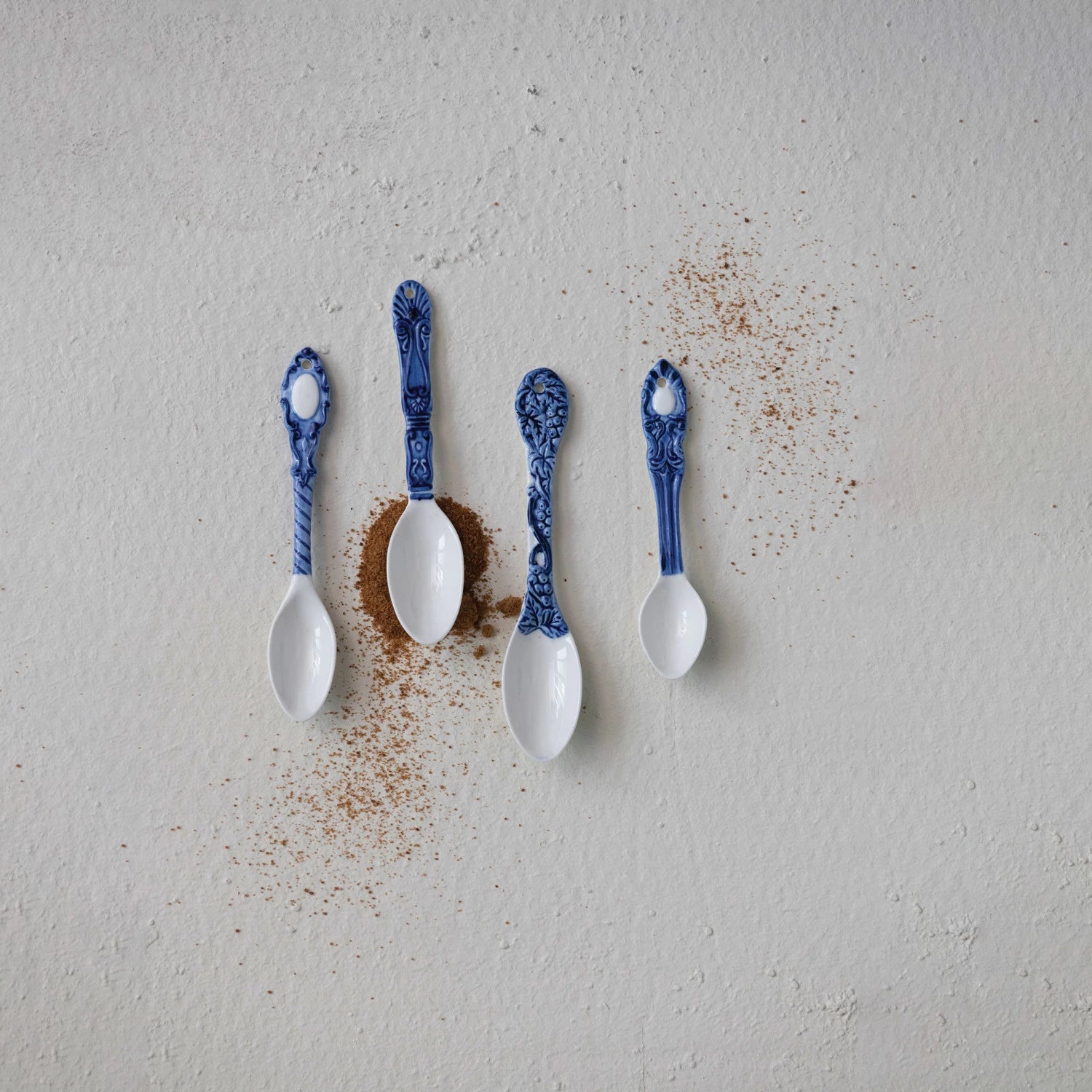 Creative Co-op - Blue & White Stoneware Spoon