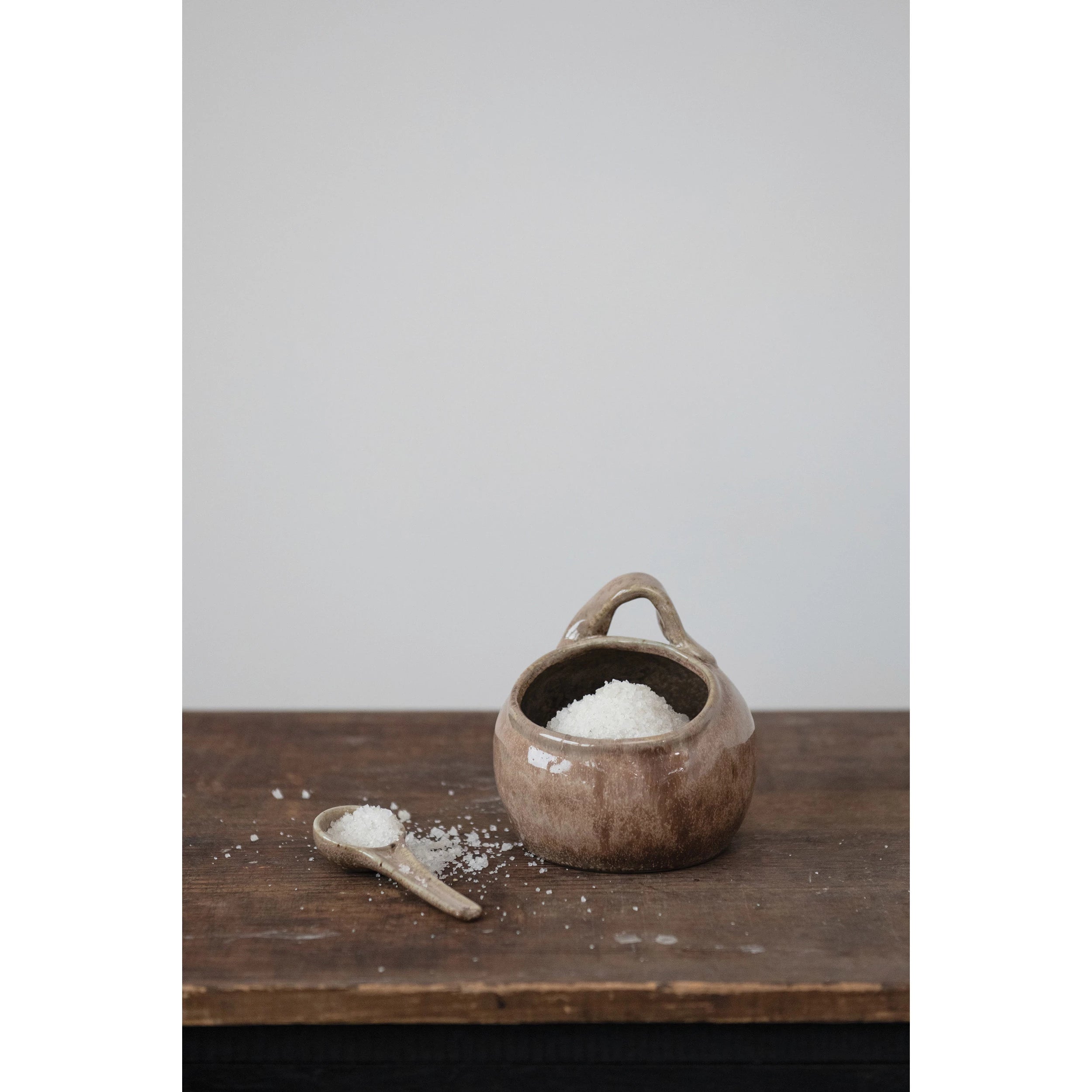 Creative Co-op - Stoneware Pot With Spoon