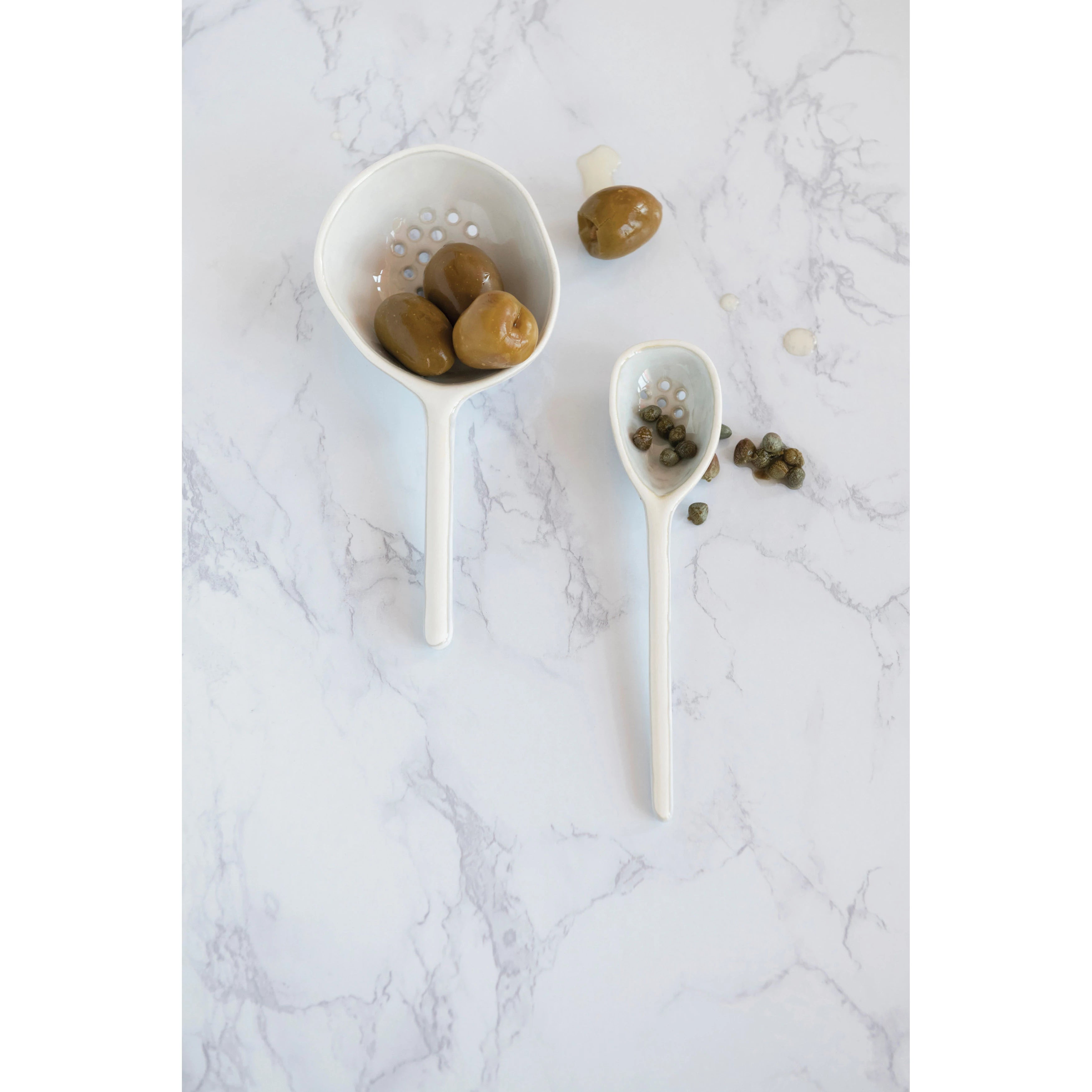 Creative Co-op - Stoneware Strainer Spoon