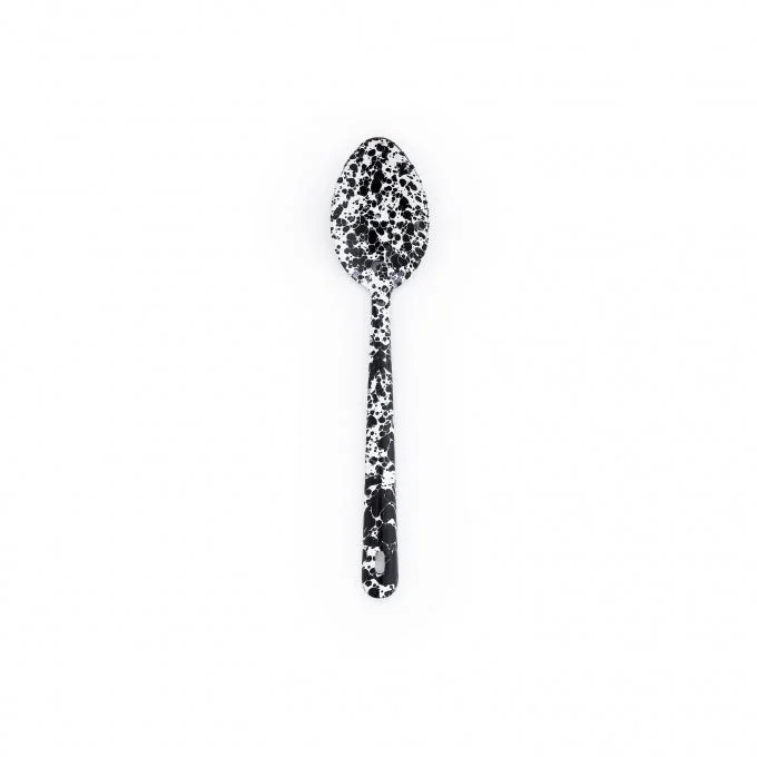 Crow Canyon - Enamelware Splatter Serving Spoon, Black