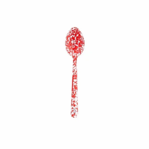 Crow Canyon - Enamelware Splatter Serving Spoon, Red