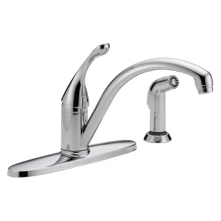 Collins Single Handle Kitchen Faucet with Escutcheon/Side Sprayer