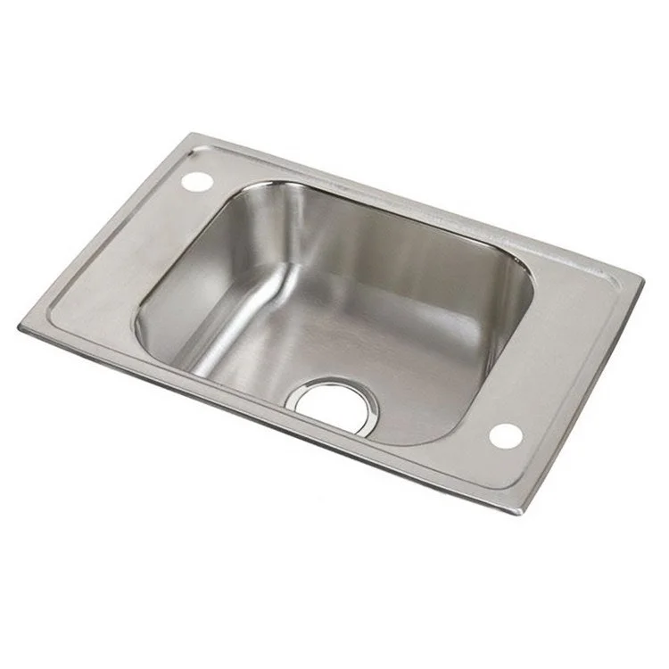 Classroom Sink Celebrity 25 x 17 Inch Single Bowl ADA Rectangular 2 Hole Brushed Satin Drop-In Minimum Cabinet Size 30 Inch 6-1/2 Inch 20 Gauge Bottom Only Pads