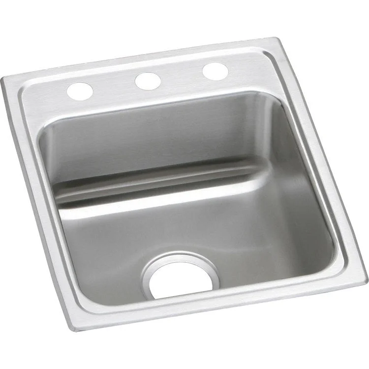 Lustertone Classic 17" Single Bowl ADA Stainless Steel Drop-In Kitchen Sink with 2 Holes