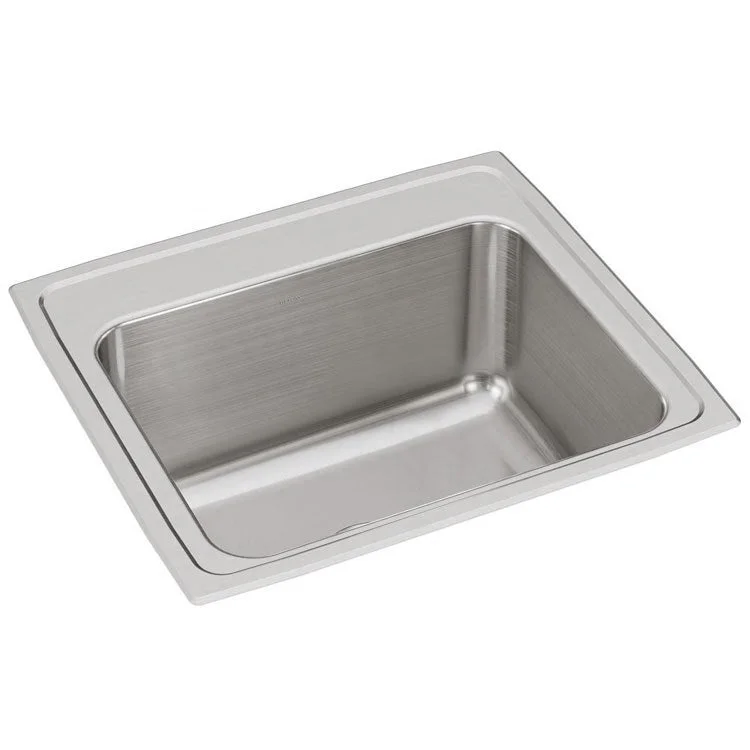 Lustertone Classic 22" Single Bowl Stainless Steel Drop-In Kitchen Sink without Holes