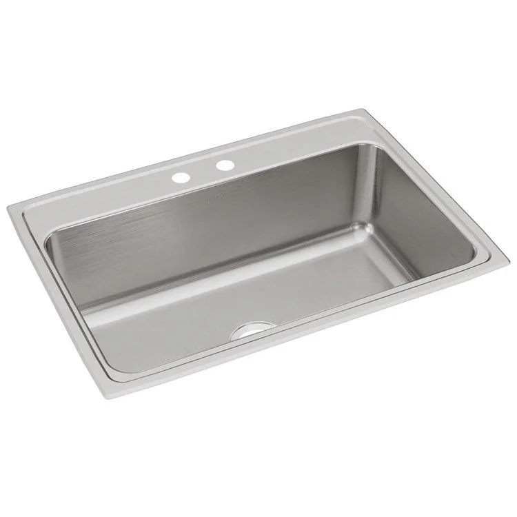 Kitchen Sink Lustertone Classic 31 x 22 Inch Single Bowl 2 Hole Lustrous Satin Drop-In 10-1/8 Inch