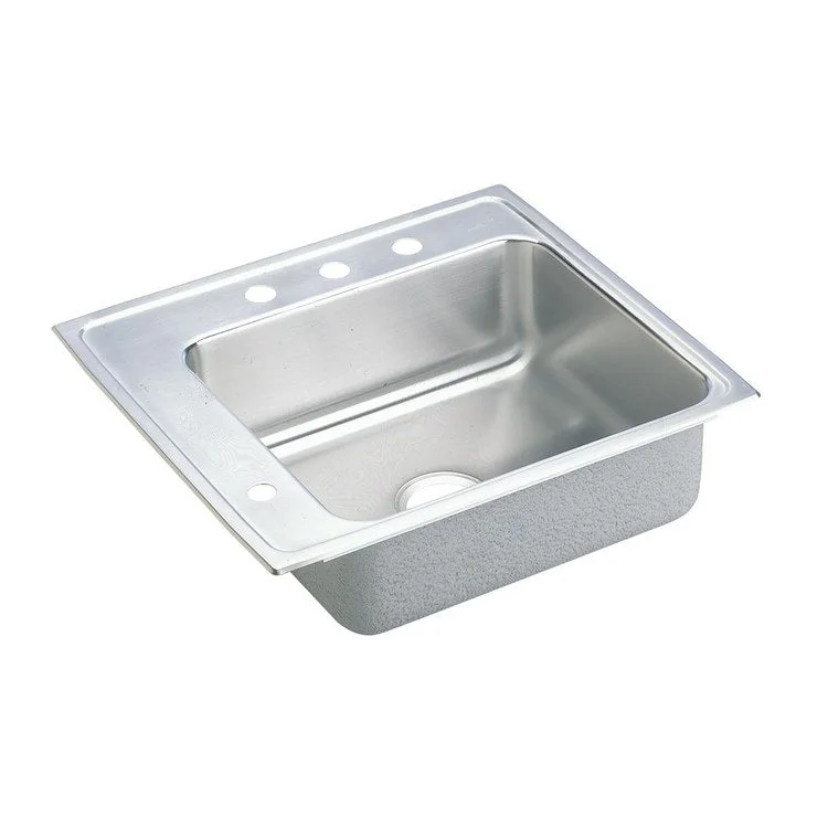 Classroom Sink Lustertone 22 x 19.5 Inch Single Bowl ADA Rectangular Left Lustrous Satin Drop-In Minimum Cabinet Size 27 Inch 4 Inch 18 Gauge