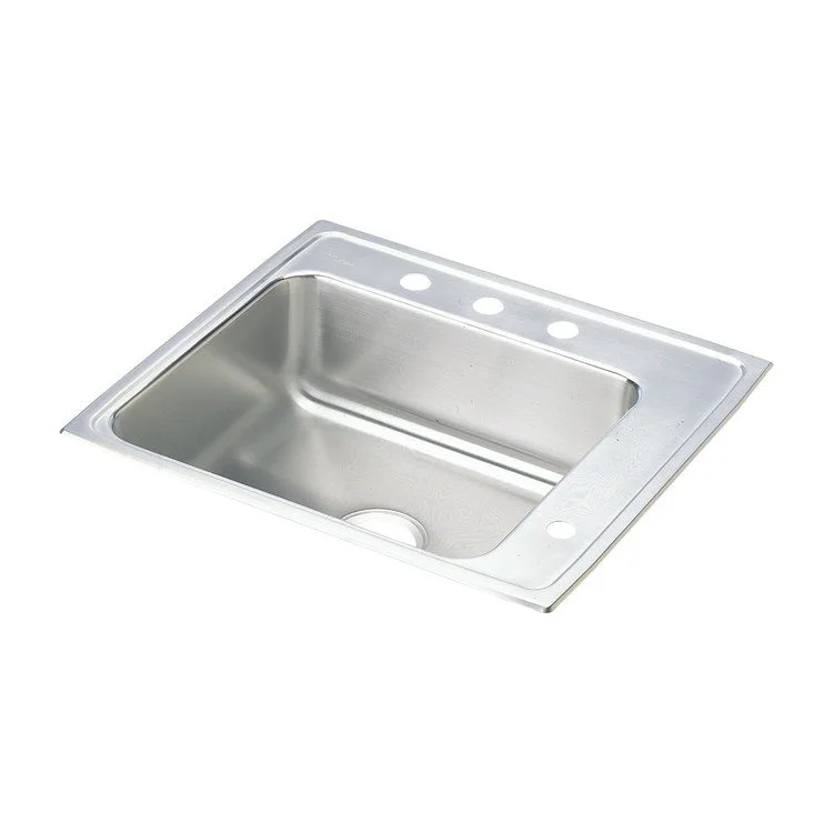 Classroom Sink Lustertone 22 x 19.5 Inch Single Bowl ADA Rectangular Right Lustrous Satin Drop-In Minimum Cabinet Size 27 Inch 6 Inch 18 Gauge