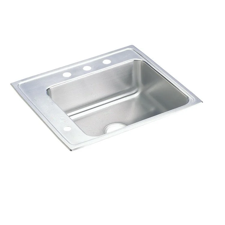 Classroom Sink Lustertone 25 x 22 Inch Single Bowl ADA Left Lustrous Satin Drop-In Minimum Cabinet Size 30 Inch 4 Inch 18 Gauge Bottom Only Pads 64090012 Mounting Hardware Included for Countertops Up to 3/4IN