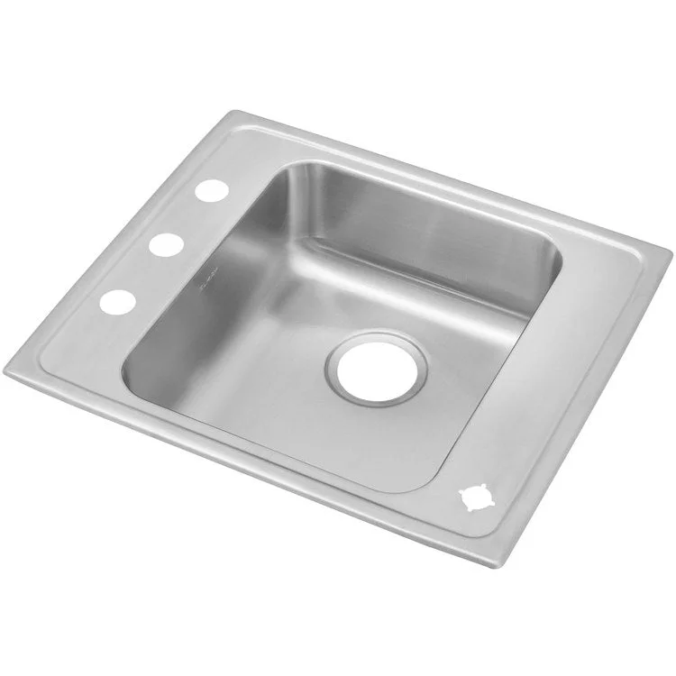 Classroom Sink Lustertone 25 x 22 Inch Single Bowl ADA 2 Hole Lustrous Satin Drop-In Minimum Cabinet Size 30 Inch 6 Inch 18 Gauge Bottom Only Pads 64090012 Mounting Hardware Included for Countertops Up to 3/4IN