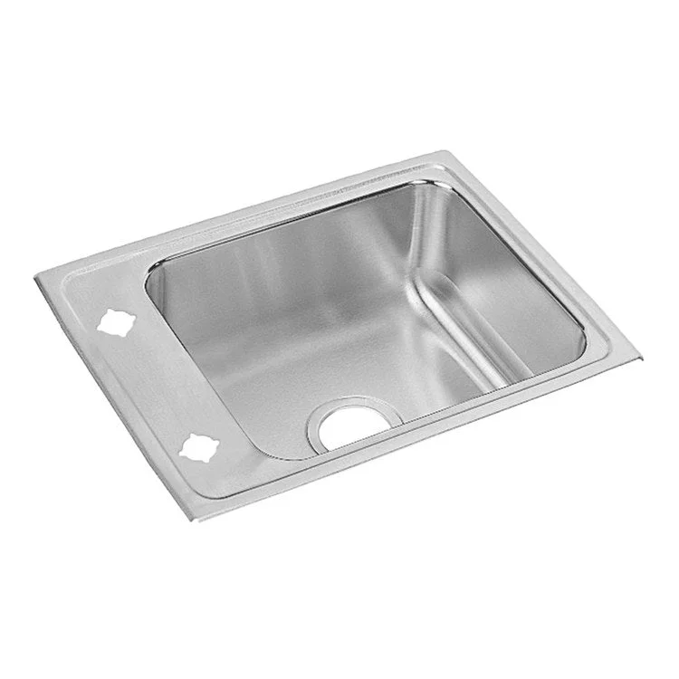 Classroom Sink Lustertone 22 x 17 Inch Single Bowl ADA Rectangular 2 Hole Lustrous Satin Drop-In Minimum Cabinet Size 27 Inch 4-1/2 Inch Quick Clip Mounting System 18 Gauge Bottom Only Pads