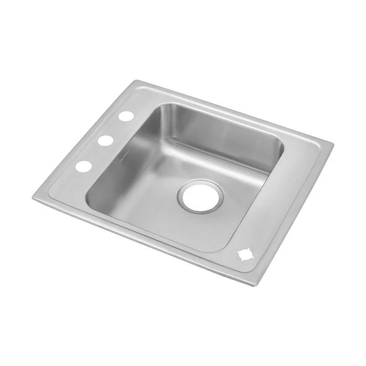 Classroom Sink Lustertone 22 x 19.5 Inch Single Bowl ADA Rectangular 4 Hole Lustrous Satin Drop-In Minimum Cabinet Size 27 Inch 5 Inch Quick Clip Mounting System 18 Gauge Bottom Only Pads